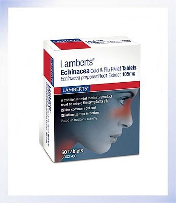 Lamberts Echinacea Cold &amp; Flu Relief Tablets x 60 (8002)