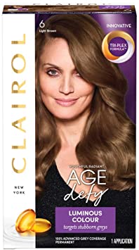 Clairol Age Defy Permanent Hair Dye, 6 Light Brown