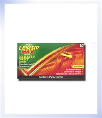 Lemsip Cold + Flu Max Strength Direct Lemon Sachets