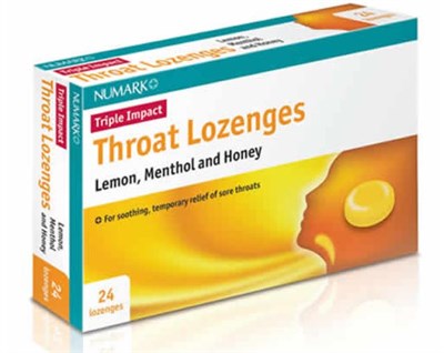 Numark Triple Impact Throat Lozenges Lemon, Menthol and Honey x24