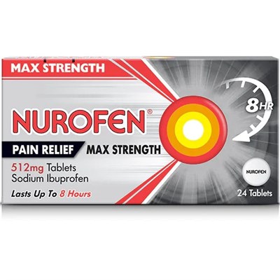 Nurofen Pain Relief Max Strength 512mg Sodium Ibuprofen x24