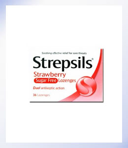 Strepsils Strawberry Sugar Free Lozenges