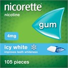 Nicorette Icy White 4mg Gum 105 Pieces